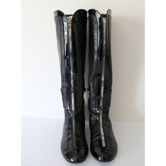 Chanel Vintage Rare Knee High Riding Boots Black Size IT 35.5 - Picture 2 of 11
